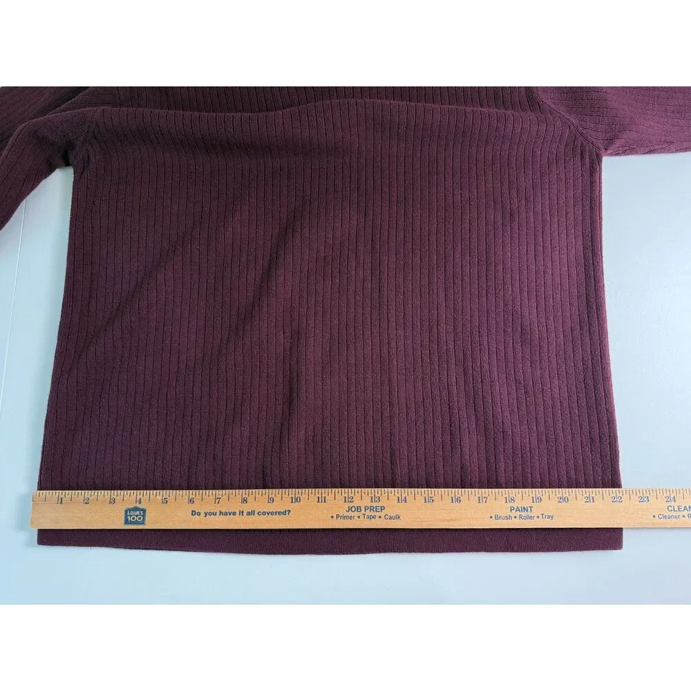 J Crew Men's 100% Cotton V-Neck Sweater Burgundy Size XL